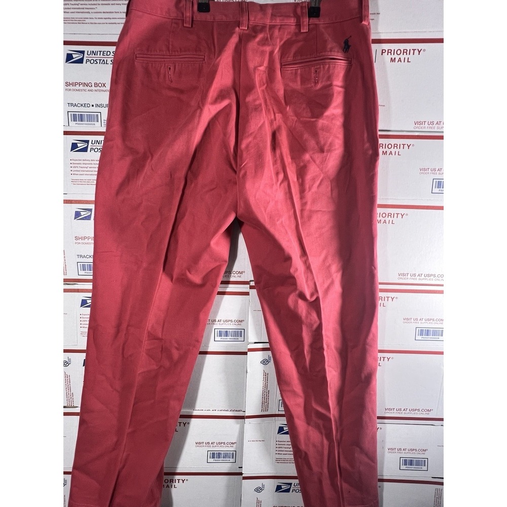 Vintage Polo Ralph Lauren Men's Preston Fit Chino Pants‎ 34x32 Preppy Red